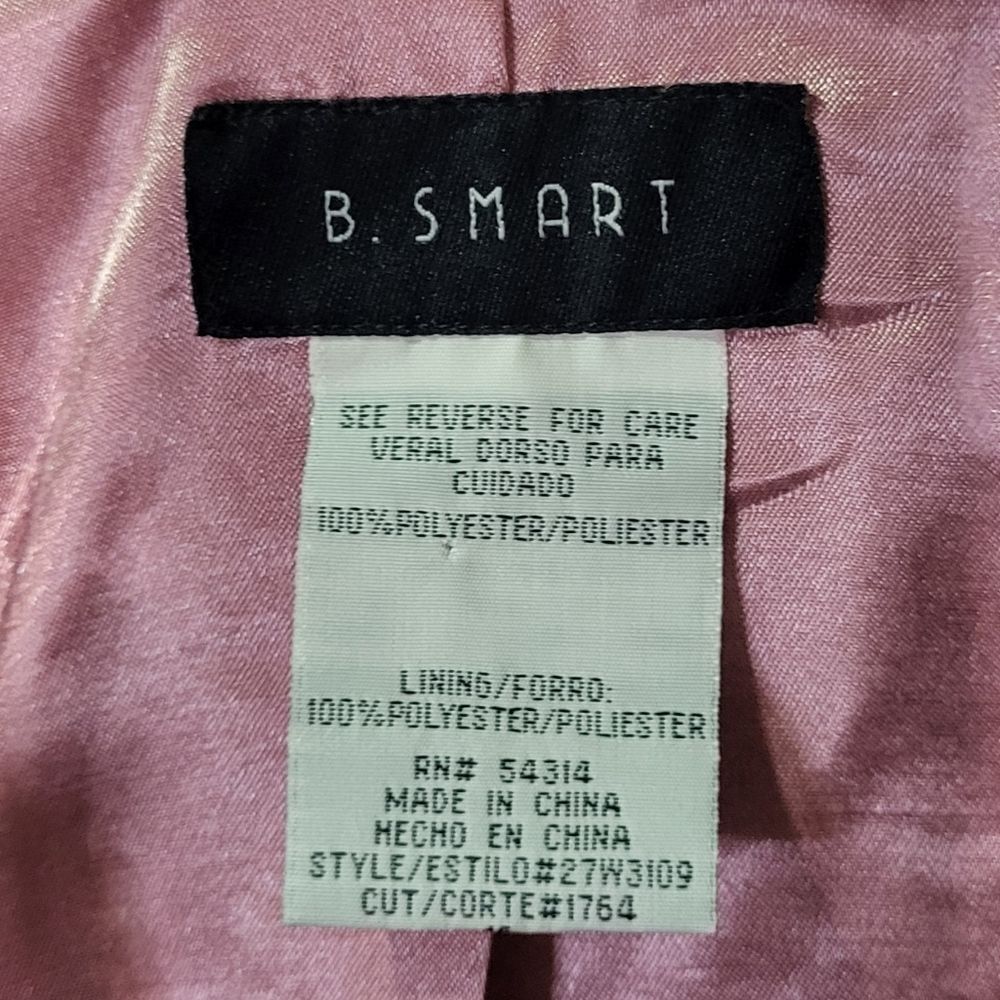 B. Smart Women's Vintage Gray Pleated Padded Blazer Jacket Plus Size 16 - Picture 2 of 12